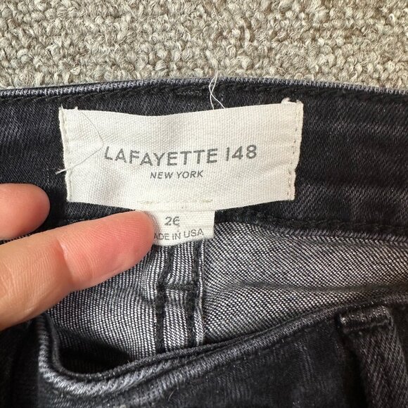 Lafayette 148 New York Women's Mercer Denim Skinny Jeans Black Gray Size 26 - Picture 2 of 7